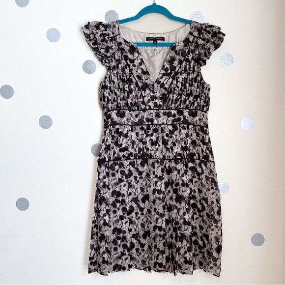 Cynthia Steffe Silk Cap-Sleeve Midi Dress with Metallic Threads - Picture 1 of 10